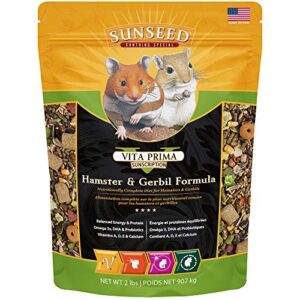 sunseed 36043 vita prima sunscription hamster & gerbil food - high-variety formula, 2 lbs (packaging may vary)