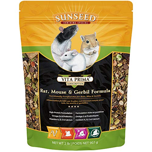 Sunseed 36044 Vita Prima Sunscription Rat, Mouse And Gerbil Food - High-Variety Formula - 2 LBS