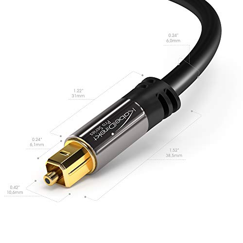 TOSLINK cable, optical audio cable – 3 feet short fiber optic cable for soundbars (TOSLINK to TOSLINK, digital S/PDIF cable, stereo systems/amplifiers/amps, home cinema, Xbox One/PS5) – CableDirect