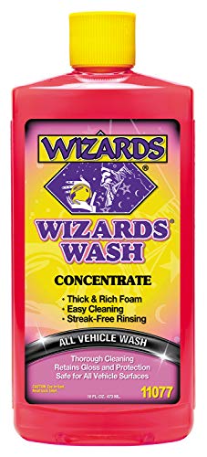 Wizards Car Wash - Super Concentrated Car Wash Soap - No Salt Biodegradable Car Wash Soap With Thick Foam - Exterior Care Products For Marine Use - Foam Cannon Soap For Car Washing Supplies - 16 oz