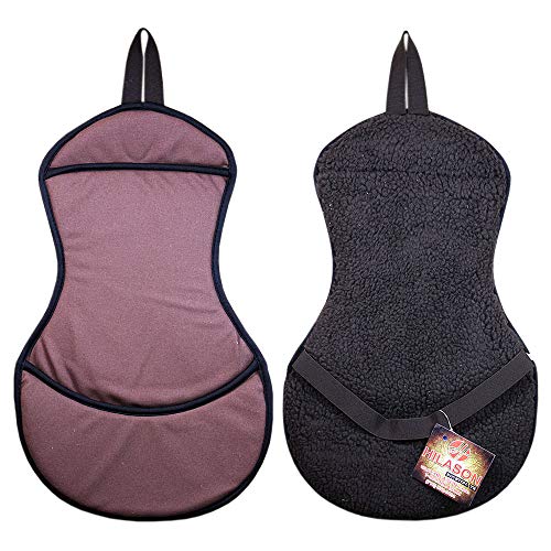 HILASON Western Horse Tack Fleece Saddle Seat Cover Brown Foam Padded