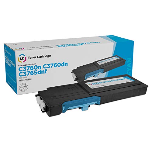 LD Compatible Toner to Replace Dell 331-8432 (1M4KP) Extra High Yield Cyan Toner Cartridge for Dell C3760 and C3765 Laser Printers