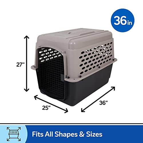 Petmate Vari Dog Kennel 36", Taupe & Black, Portable Dog Crate for Pets 50-70lbs