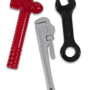Petmate 30773 Dogzilla Tough Tools Pet Toy, Red/Black/Grey(Assorted)