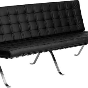 Flash Furniture HERCULES Flash Series Black LeatherSoft Sofa with Curved Legs