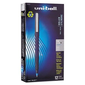 sanford uniball rollerball stick pen, 0.7mm fine, blue ink, dozen (60103)