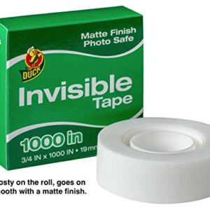 Duck Brand Matte Finish Invisible Tape Refill for Dispenser, 10 Rolls, Each Roll 3/4-Inch x 1000 Inches for 10000 Total Inches