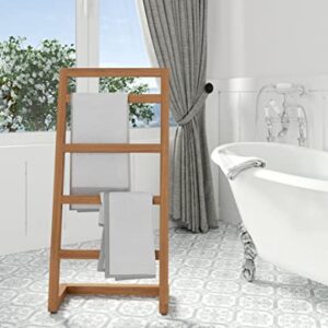 AquaTeak Patented Sula Angled Teak Towel Stand