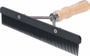 weaver leather livestock show comb with wood handle and replaceable black plastic blade, 69-6050