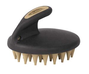 weaver leather palm-held coarse curry comb, black/tan