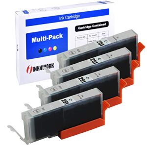 ink4work 4 pack gray compatible ink cartridge replacement for canon cli251xl cli-251 xl to use with pixma ip8720 mg6320 mg7120 mg7520
