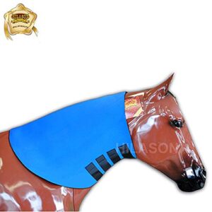 hilason large blue heavy duty horse neoprene neck sweat wrap grooming tack