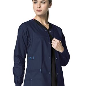 WonderWink Women's Wonderflex Constance Scrub Jacket, Navy, X-Large