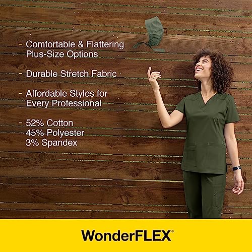 WonderWink Women's Wonderflex Faith Scrub Pant, Black, Large