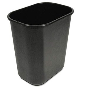boardwalk 3485202 28 quart plastic soft-sided wastebasket - black