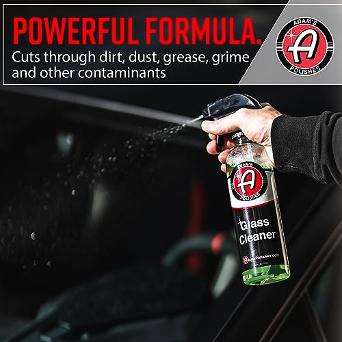 Adam’s Glass Cleaner - Car Window Cleaner | Car Wash All-Natural Streak Free Formula For Car Cleaning | Safe On Tinted & Non-Tinted Glass | Won’t Strip Car Wax or Paint Protection