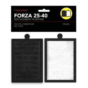 aquatop forza 120 gph power filter for aquariums – for 25-40 gallon tanks, great for salt & freshwater tanks, keeps water crystal clear, advanced filtration design, pfe-4