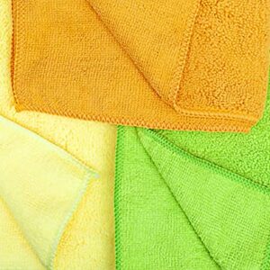 Detailer's Preference Eurow Microfiber Cleaning and Drying Cloths for Home and Auto, 14 by 17 Inches, Yellow, Green, Orange, 15 Pack