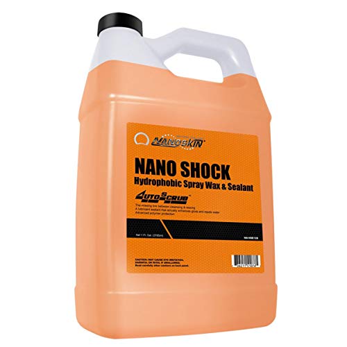 Nanoskin NANO SHOCK Hydrophobic Spray Wax & Sealant 1 Gallon - The Original SiO2 Spray and Clay Lubricant | Use with Autoscrub / Clay Bar after Car Wash | For Automotive, Home, Garage, DIY & More