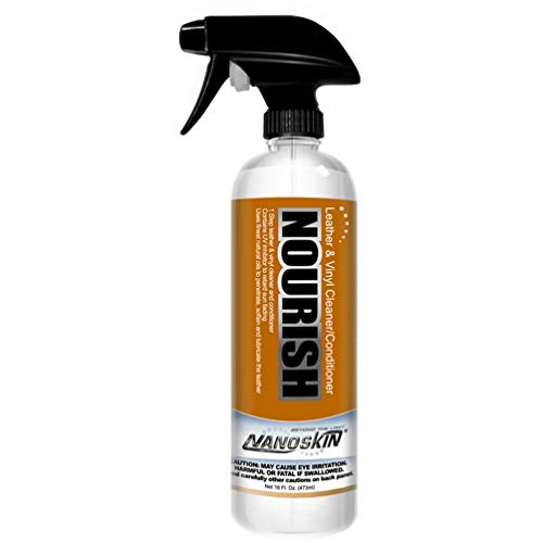 Nanoskin Nourish One Step Leather Cleaner & Conditioner 16 Oz. – Revitalizes All Types of Leather: Furniture, Auto Interiors, Shoes, Bags | Suitable for Natural, Synthetic, Pleather & More