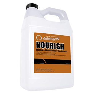 nanoskin nourish one step leather cleaner & conditioner 1 gallon – revitalizes all types of leather: furniture, auto interiors, shoes, bags | suitable for natural, synthetic, pleather & more
