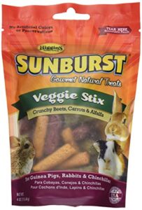 higgins sunburst veggie stix gourmet treats for guinea pigs, rabbits & chinchillas, 4 oz