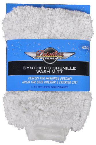 Detailer's Preference Premium Split Chenille Microfiber Wash Mitt for Car Cleaning, White