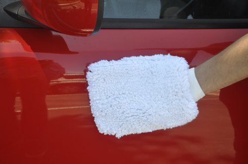 Detailer's Preference Premium Split Chenille Microfiber Wash Mitt for Car Cleaning, White