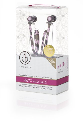 Chic Tangle Free Arts Earbud Headphones with Microphone - Camille