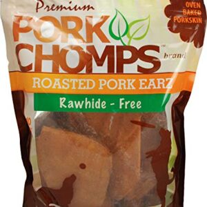 Pork Chomps Roasted Pork Skin Dog Chews, Ear Shapes, 10 Count