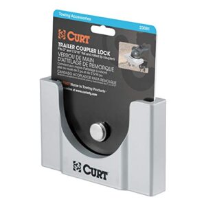 CURT 23081 Powder-Coated Aluminum Trailer Tongue Lock, 2-5/16-Inch Couplers