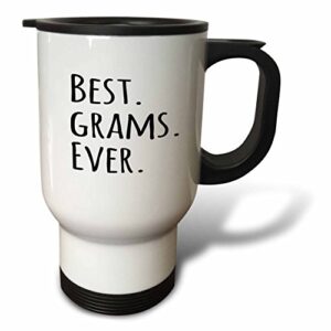 3drose "best grams ever gifts for grandmothers grandma nicknames black text family gifts" travel mug, 14 oz, multicolor