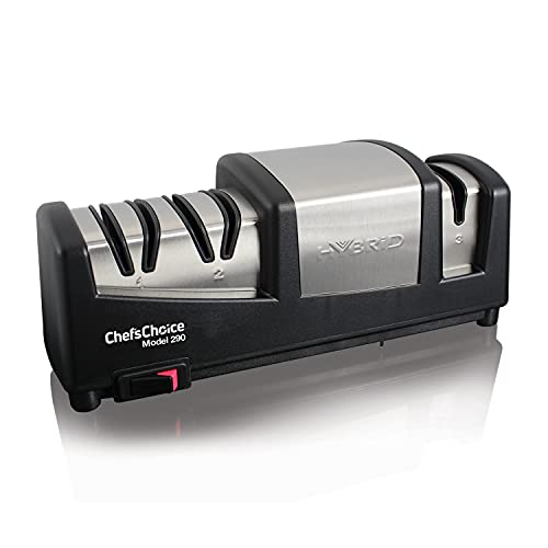 Chef’sChoice 290 Knife Sharpeners AngleSelect Hybrid 15 and 20-Degree Diamond Hone, 3-Stage, Black