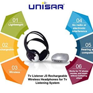 Unisar TV Listener J3 Infrared Stereo System with Additional Headset