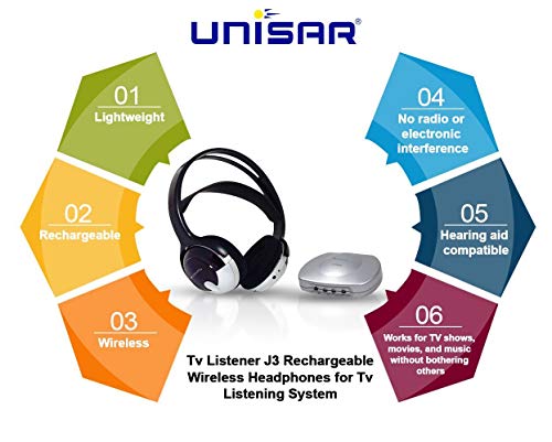 Unisar TV Listener J3 Infrared Stereo System with Additional Headset