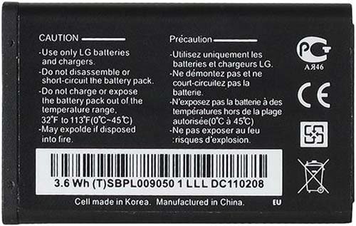 LG LGIP-531A 950mAh Replacement Battery For LG Feacher Flip Phones