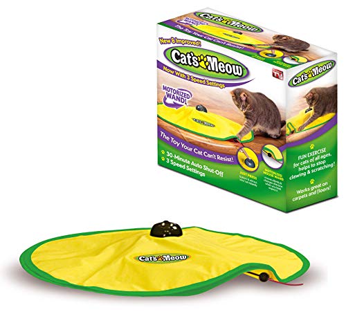 Cat's Meow- Motorized Wand Cat Toy, Automatic 30 Minute Shut Off, 3 Speed Settings, The Toy Your Cat Can't Resist
