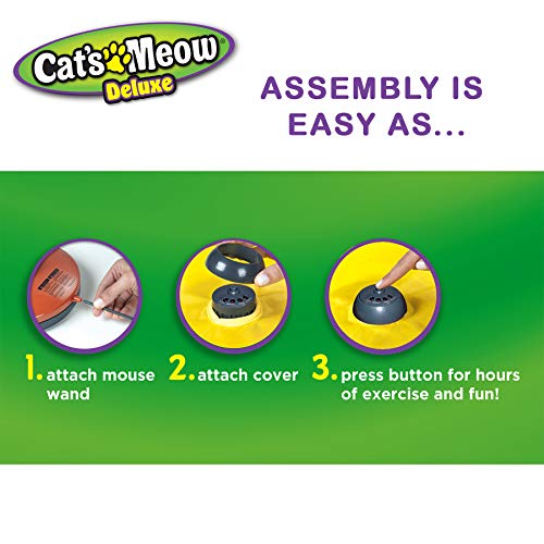 Cat's Meow- Motorized Wand Cat Toy, Automatic 30 Minute Shut Off, 3 Speed Settings, The Toy Your Cat Can't Resist