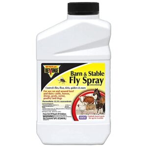 revenge barn & stable fly spray, 32 oz concentrate long lasting insecticide for flea and tick control indoors and outdoors