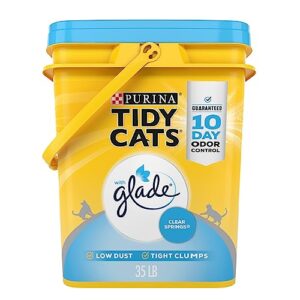 purina tidy cats clumping cat litter, glade clear springs multi cat litter - 35 lb. pail