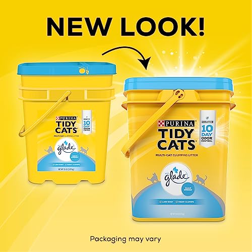 Purina Tidy Cats Clumping Cat Litter, Glade Clear Springs Multi Cat Litter - 35 lb. Pail