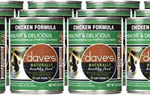 Dave's Pet Food Grain Free Wet Cat Food (Chicken), Made in USA Naturally Healthy Canned Cat Food, Added Vitamins & Minerals, Wheat & Gluten-Free, 12.5 oz (Case of 12)