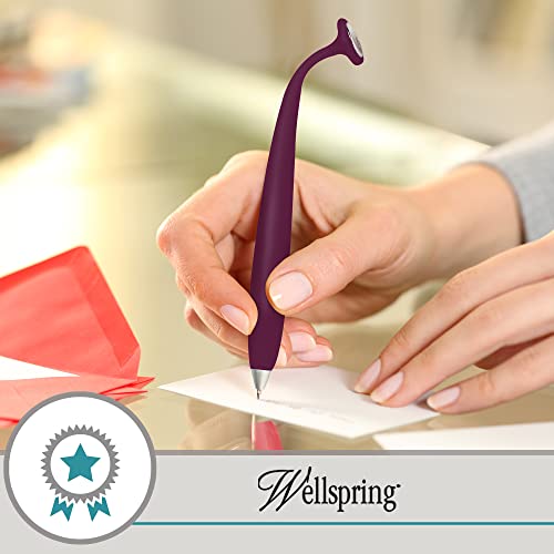 Wellspring Wiggle Pen - Magnetic Pens For Fridge And Other Magnetic Surfaces, For Making Quick Notes Or Lists, Use With A Grocery List Magnet Pad For Fridge (Amethyst)