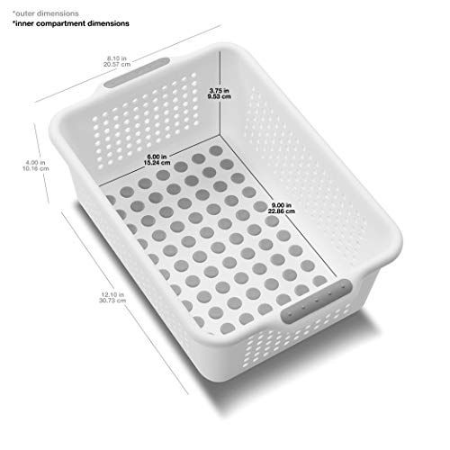 madesmart Classic Storage Basket, Small, White