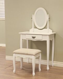 frenchi home furnishing vanity set with stool and mirror