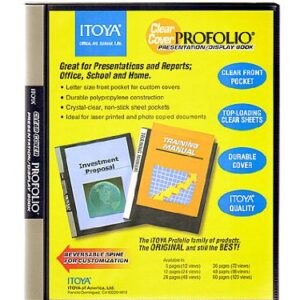 Itoya Clear Cover Profolio Presentation Books 24 pages (48 views) [PACK OF 2 ]