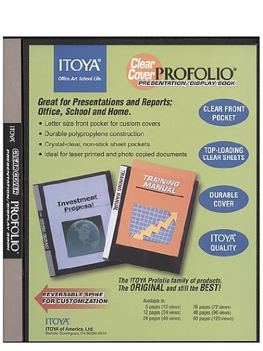 Itoya Clear Cover Profolio Presentation Books 24 pages (48 views) [PACK OF 2 ]