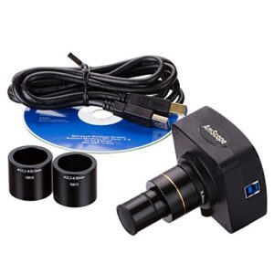 amscope mu1003 10mp usb3.0 real-time live video microscope digital camera 10 mp, white