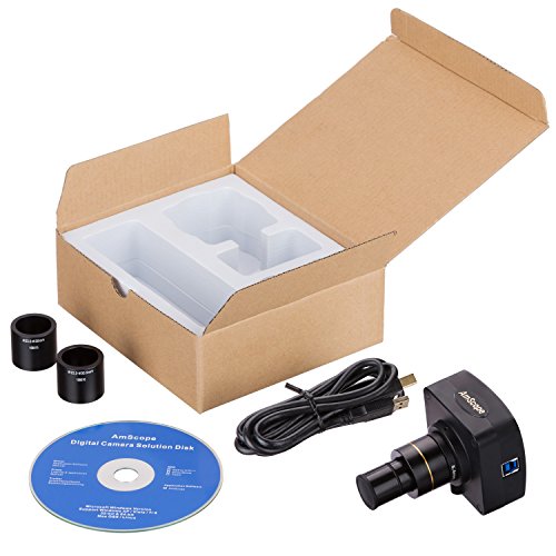 AmScope MU1003 10MP USB3.0 Real-Time Live Video Microscope Digital Camera 10 MP, white