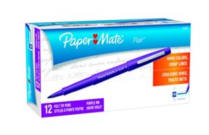 paper mate paper mate flair point pens. purple (1806704)